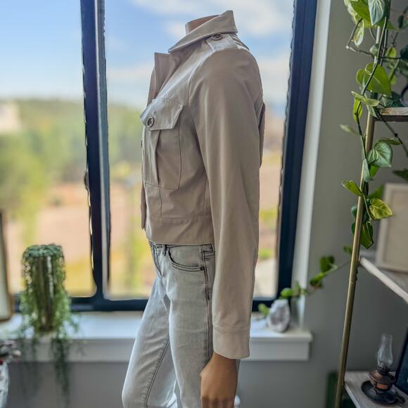 White House Black Market, Pearl Dust Cropped Utility Jacket-Women’s Size X-Small - Picture 4 of 13